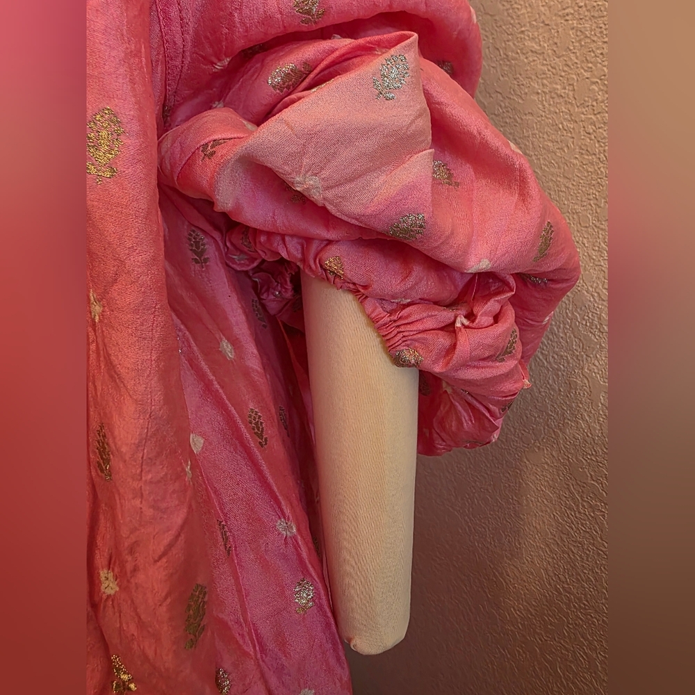 SALE NWT La Carlia Bright Pink Silk Dress - Picture 5 of 10